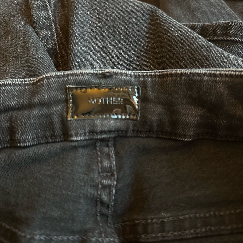 Mother High Waisted Looker Ankle Fray in Night Hawk Washed Black size 25 - Picture 3 of 13